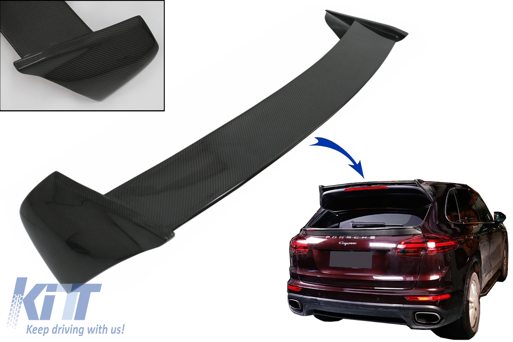 Trunk Roof Spoiler Wing suitable for Porsche Cayenne 958 II SUV (2015-2017) Carbon Fiber