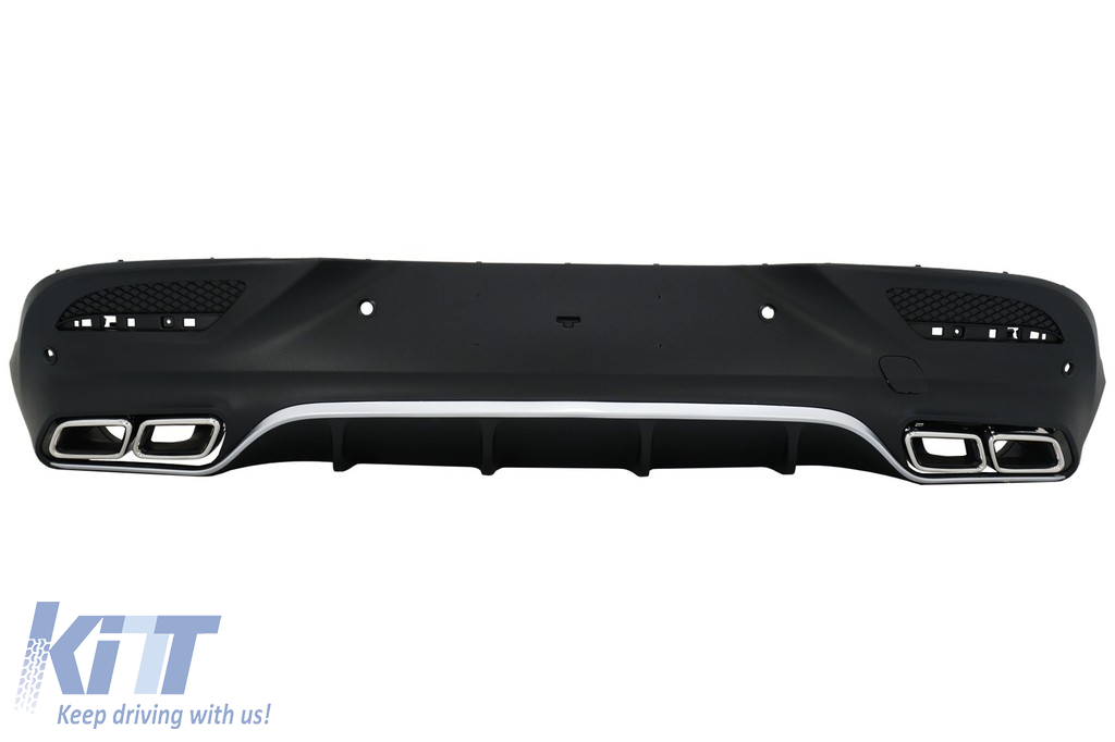 Rear Diffuser with Exhaust Muffler Tips suitable for Mercedes GLE Coupe C292 Sport Line (2015-2019) Chrome Edition GLE63 Design