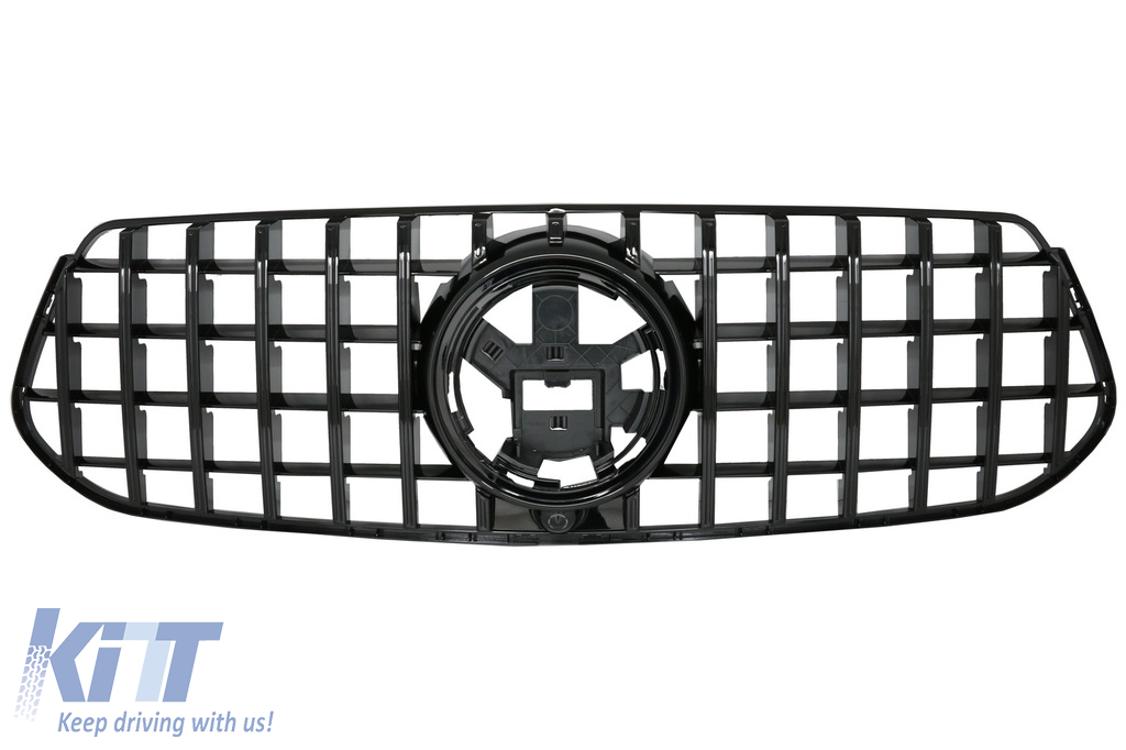 Front Central Grille suitable for Mercedes GLE SUV W167 V167 GLE Coupe C167 Sport Package (2019-Up) GTR Panamericana Design All Black