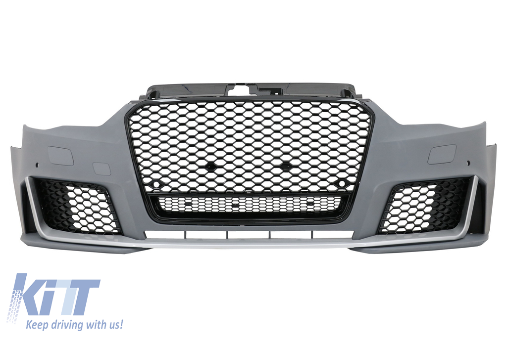 Front Bumper suitable for Audi A3 8V (2012-2015) Hatchback Sportback RS3 Design Brilliant Black