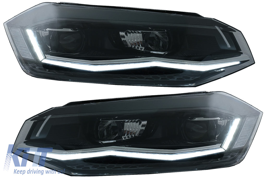 Full LED Headlights suitable for VW Polo AW MK6 (2018-2020) with Dynamic StartUp and Sequential Turning Lights