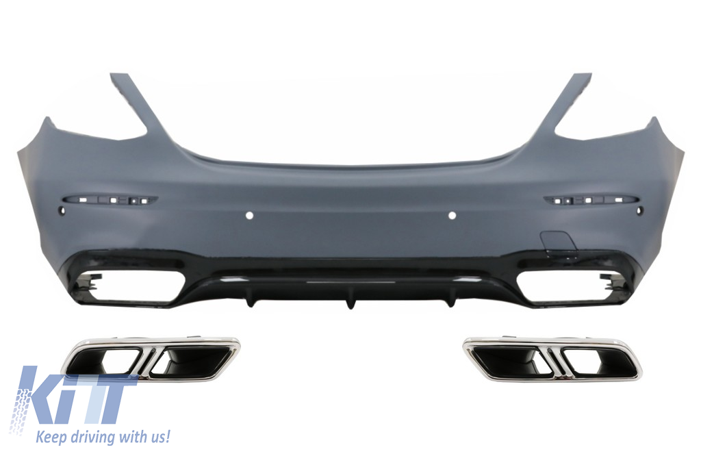 Rear Bumper with Exhaust Muffler Tips suitable for Mercedes E-Class W213 (2016-2019) E63 Design