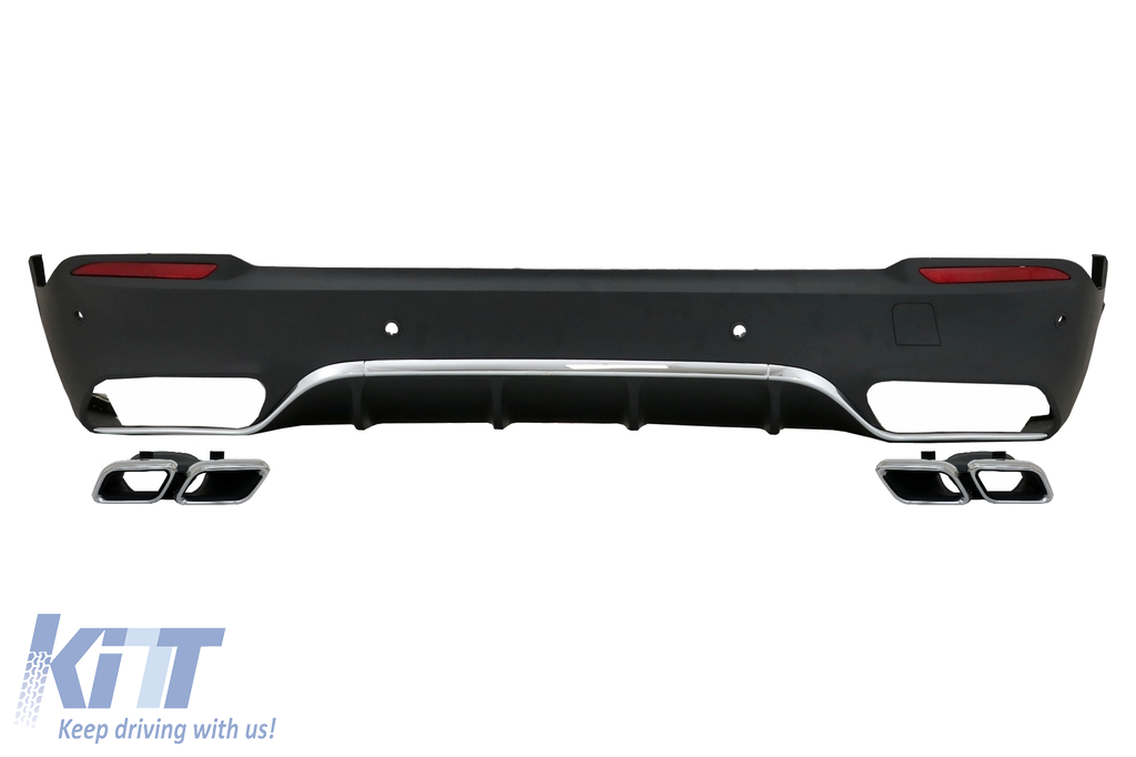 Rear Diffuser with Exhaust Muffler Tips suitable for Mercedes GLC X253 SUV (2015-07.2019) equipped Standard Package