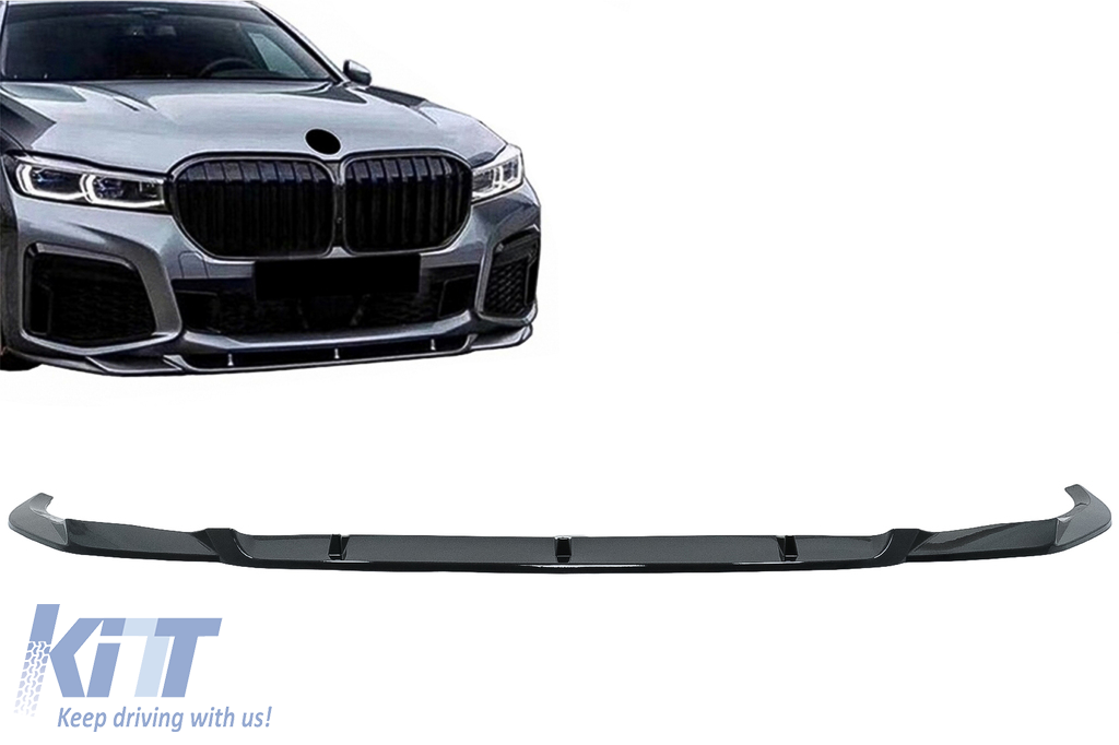Front Bumper Spoiler Lip suitable for BMW 7 Series G11 G12 LCI M Sport (02.2019-up) Piano Black