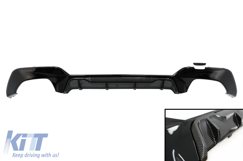 Rear Bumper Valance Diffuser suitable for BMW 3 Series G20 G28 Sedan G21 Touring (2019-up) M340i M Look Carbon Insertion