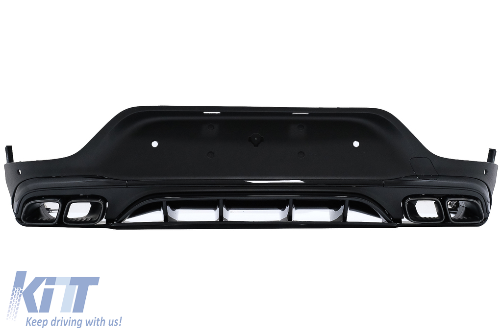 Rear Diffuser with Exhaust Black Muffler Tips suitable for Mercedes GLC Coupe Facelift C253 (2020-up) GLC63 Design