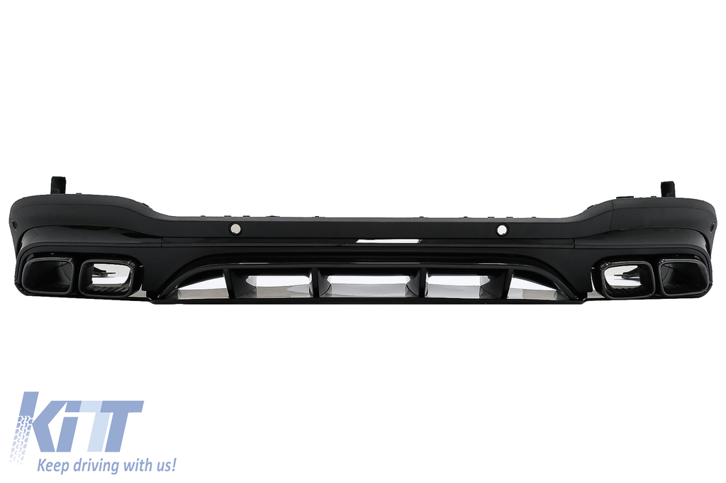 Rear Diffuser with Black Exhaust Muffler Tips suitable for Mercedes GLC SUV X253 Facelift (2020-up) GLC63 Design Night Package