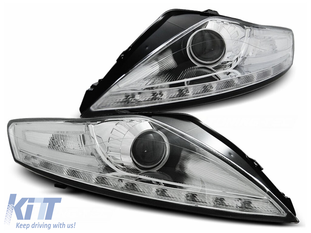 LED DRL Headlights suitable for Ford Mondeo MK4 (07.2007-11.2010) Chrome