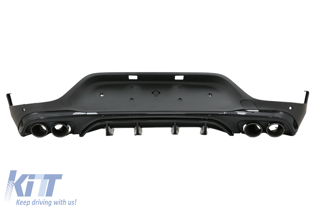 Rear Diffuser with Exhaust Black Muffler Tips suitable for Mercedes GLC Coupe Facelift C253 (2020-up) GLC43 Design Night Package