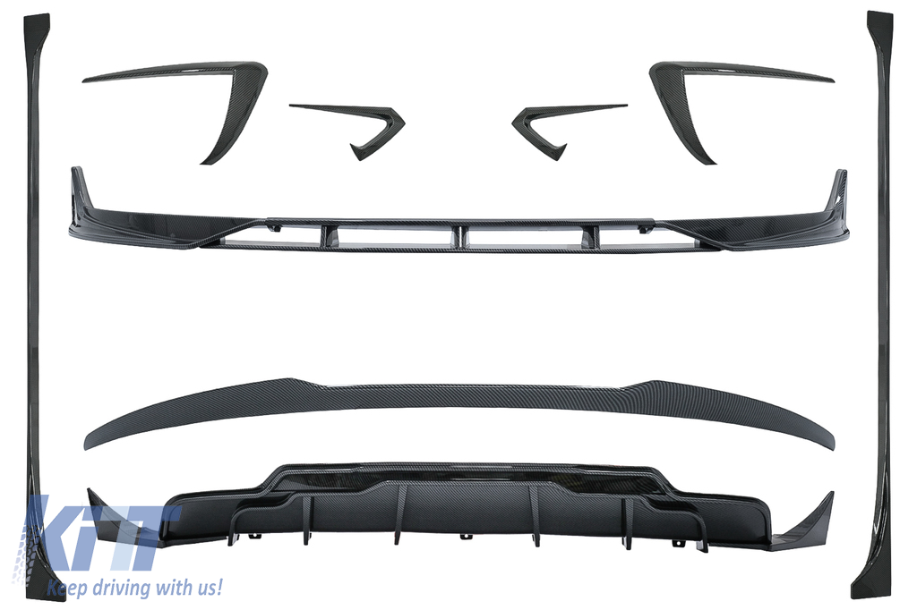 Aero Body Kit Extension suitable for Tesla Model 3 (2017-up) Carbon Look