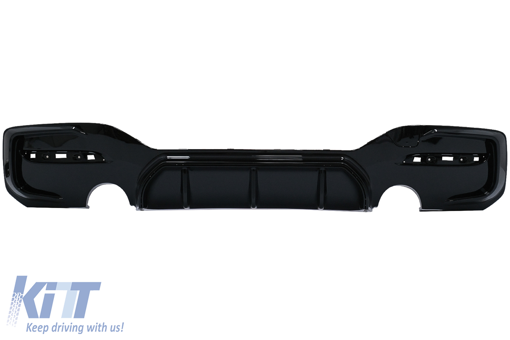 Rear Bumper Spoiler Valance Diffuser Twin Outlet Single suitable for BMW 1 Series F20 F21 LCI (2015-2019) Piano Black