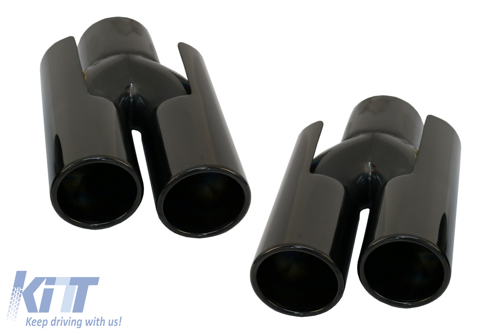 Exhaust Muffler Tips suitable for BMW E60 E90 E92 E93 F10 F30 M3 M5 M6 Design Piano Black