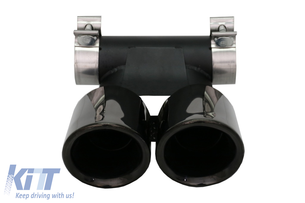 Exhaust Muffler Tips suitable for Porsche 718 Cayman Boxster 982 (2016-up) Piano Black