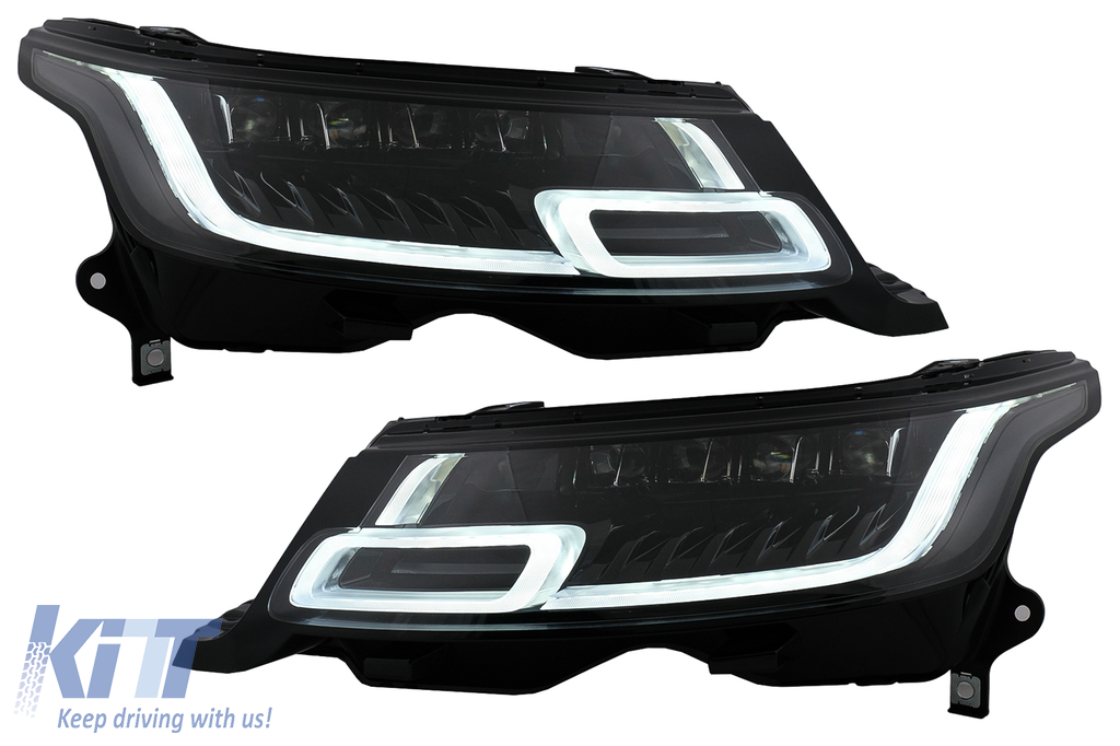 LED Headlights suitable for Land Rover Range Sport L494 (2013-2017) with Dynamic Turn Signal Conversion to 2018-up Model Matrix Look