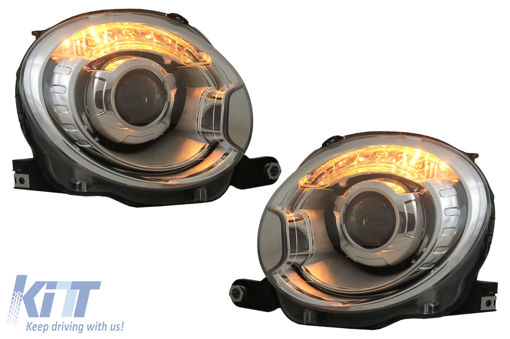 Headlights suitable for Fiat 500 Hatchback (2007-2015) Chrome
