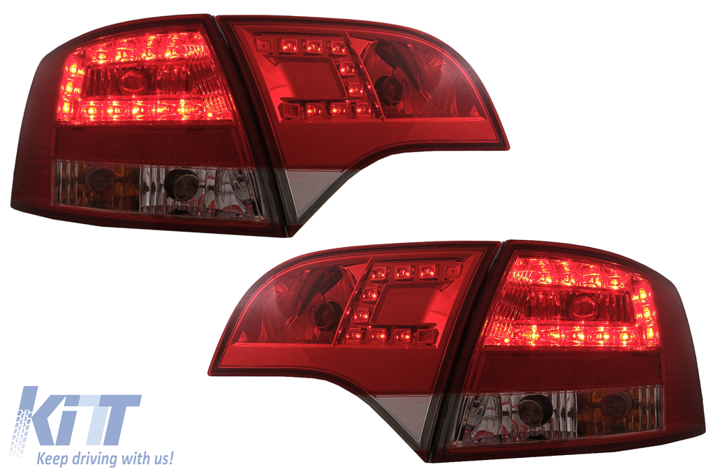 LED Taillights suitable for Audi A4 B7 Avant 8ED (11.2004-2007) Red Clear