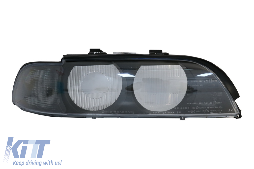 Headlight Lens Right Side Smoke Grey suitable for BMW 5 Series E39 (1995-2000)
