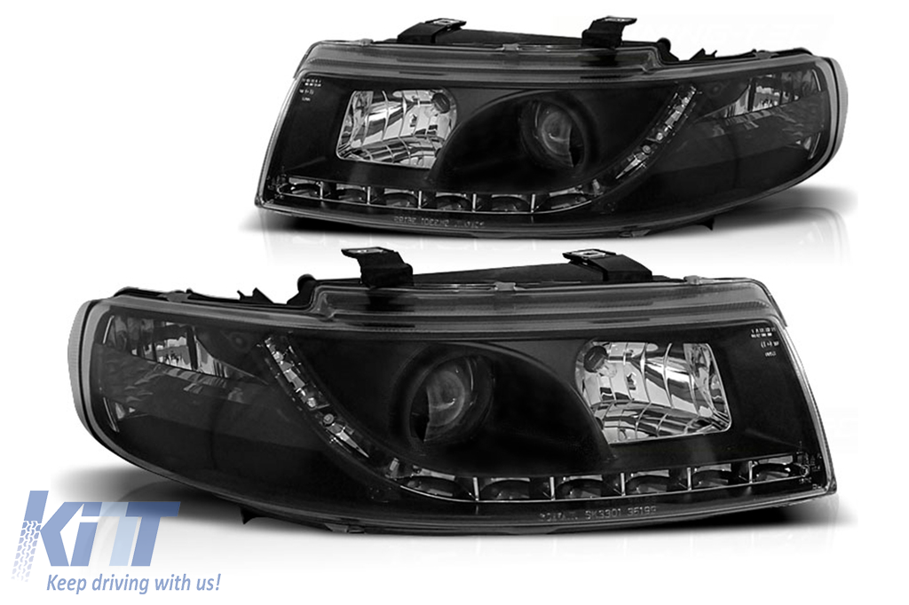 LED DRL Headlights suitable for Seat Leon Toledo (04.1999-08.2004) Black