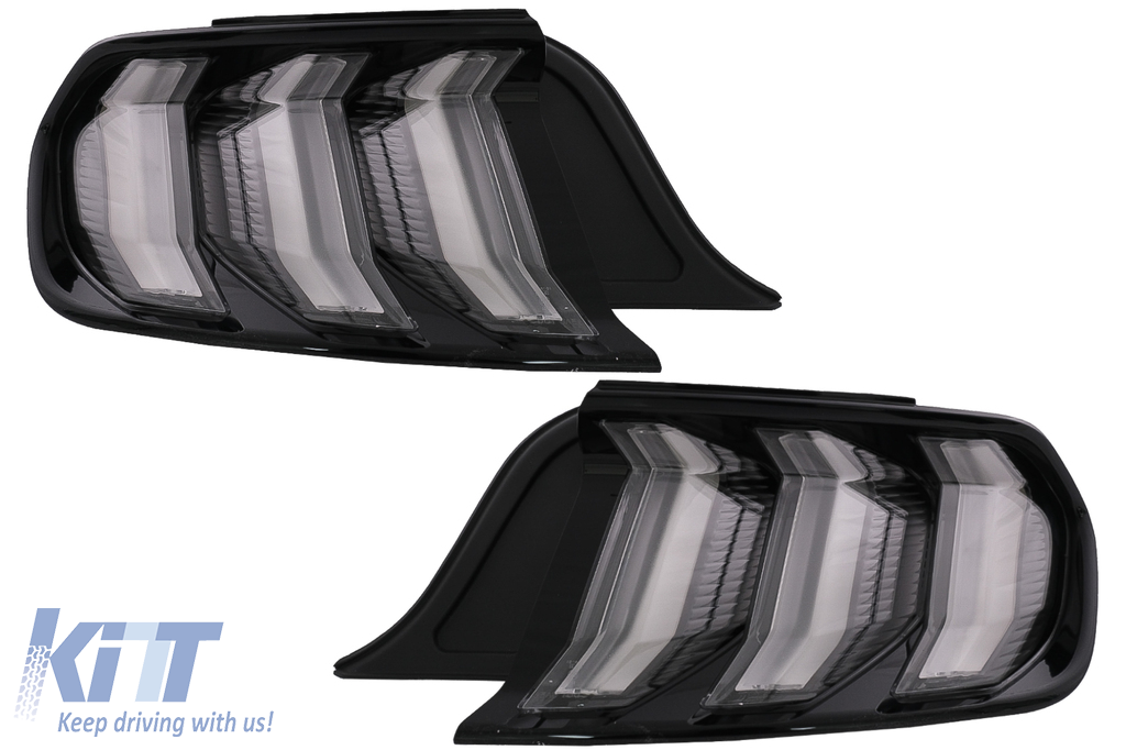 Full LED Taillights suitable for Ford Mustang VI S550 (2015-2019) Smoke Clear with Dynamic Sequential Turning Lights