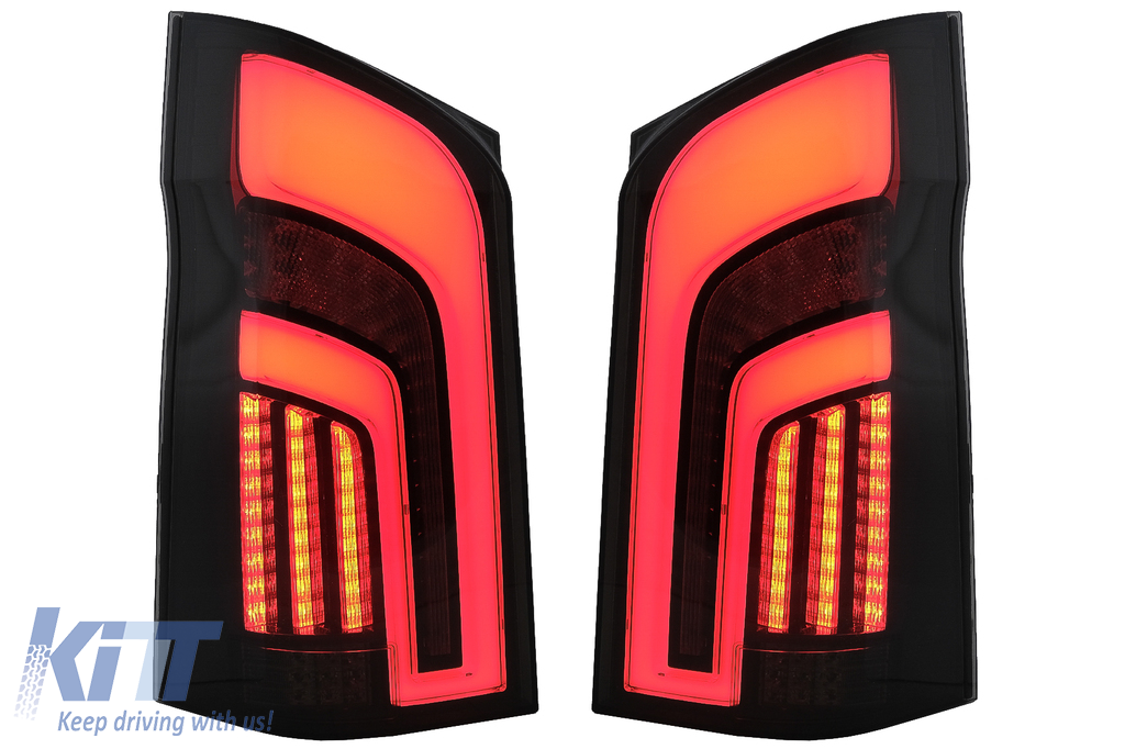 Full LED Taillights Smoke suitable for Mercedes V-Class W447 (2014-2019) Single Rear Door with Dynamic Sequential Turning Lights