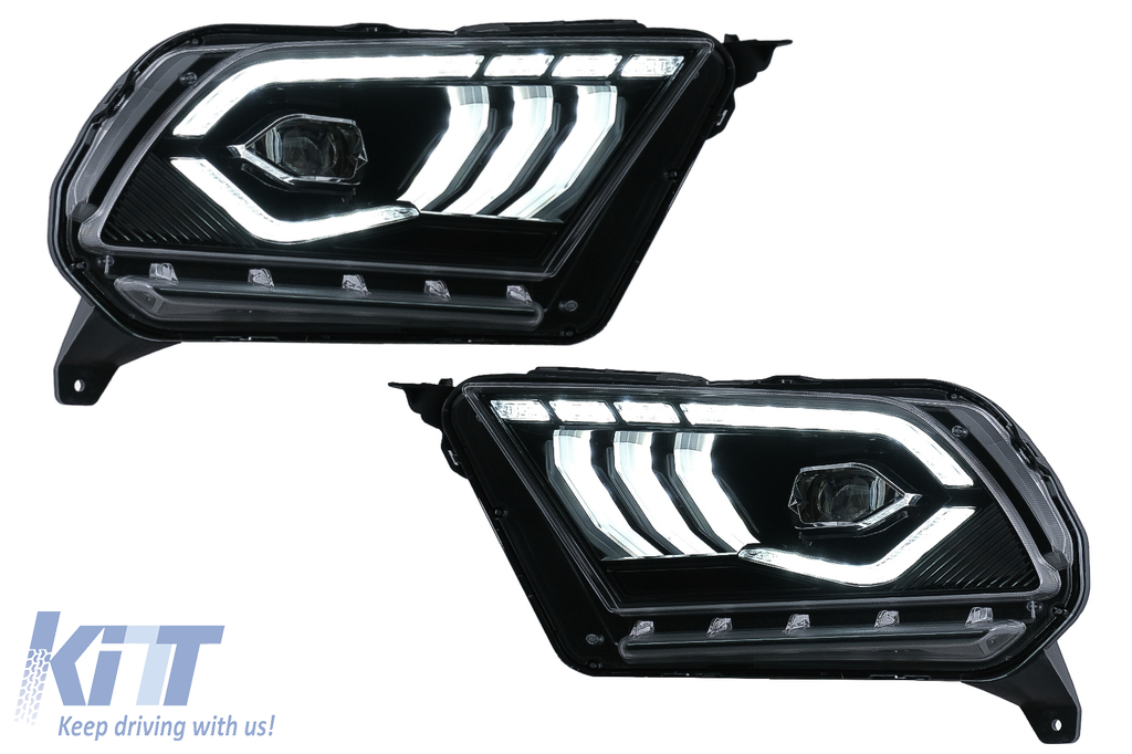 Full LED Headlights suitable for Ford Mustang V (2010-2014) with Dynamic Sequential Turning Light
