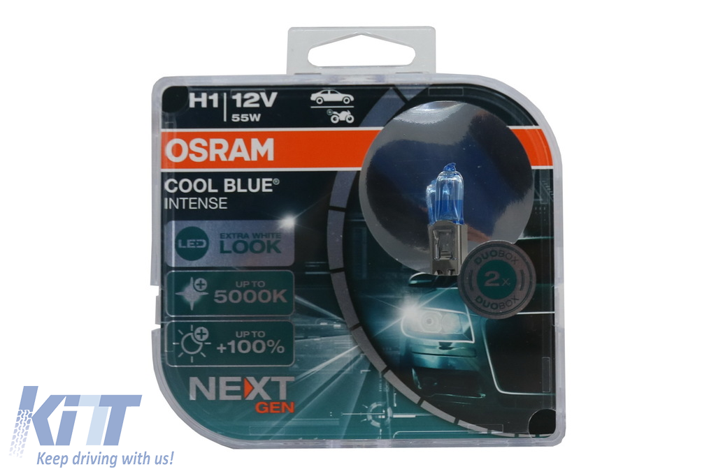 OSRAM COOL BLUE INTENSE NEXT GEN H1 Halogen Headlamp 64150CBN-HCB 12V Hard cover box (2 Units)