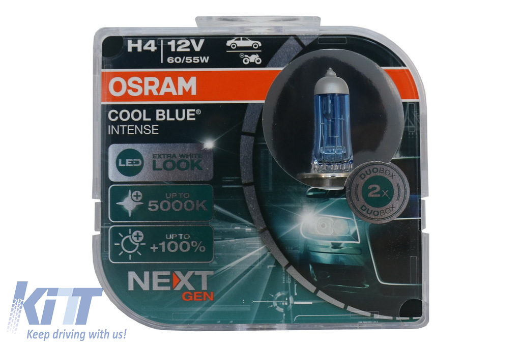 OSRAM COOL BLUE INTENSE NEXT GEN H4 Halogen Headlamp 64193CBN-HCB 12V Hard core Box (2 Units)