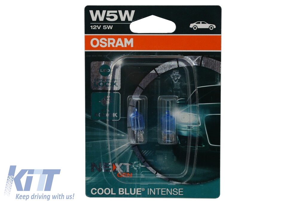OSRAM COOL BLUE INTENSE NEXT GEN W5W Auxiliary Light Halogen Bulb License Plate/Position Light 2825CBN-02B 12V BLISTER