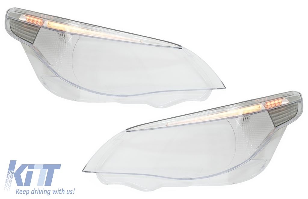 Headlights Lenses Glass Right & Left Side suitable for BMW 5 Series E60 Limousine E61 Touring Non-LCI (2003-03.2007)