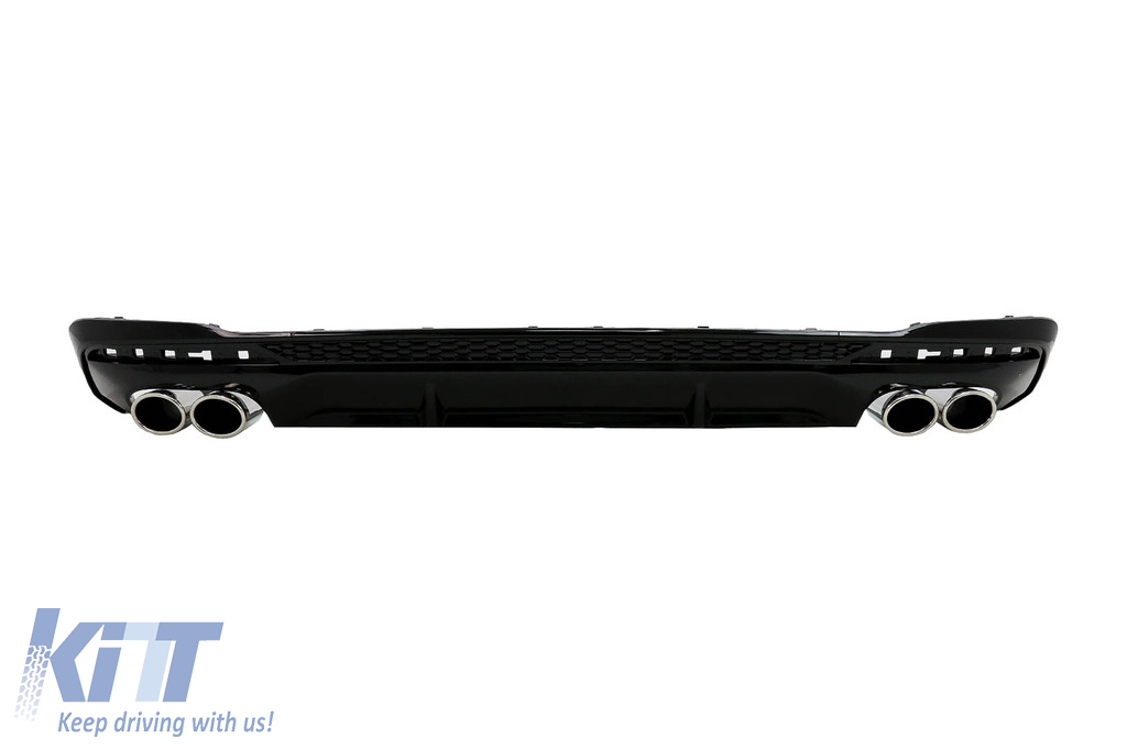 Rear Bumper Valance Diffuser suitable for Audi A4 B9 8W Facelift (2020-up) only S-line Black
