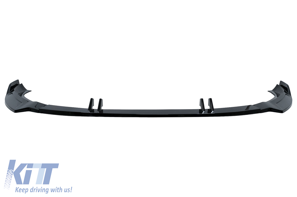Front Bumper Add-On Spoiler Lip suitable for Audi A4 B9 Second Facelift S-Line (2020-up) Piano Black