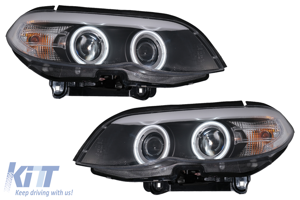 Xenon Headlights CCFL  Angel Eyes suitable for BMW X5 E53 (11.2003-2006) Black