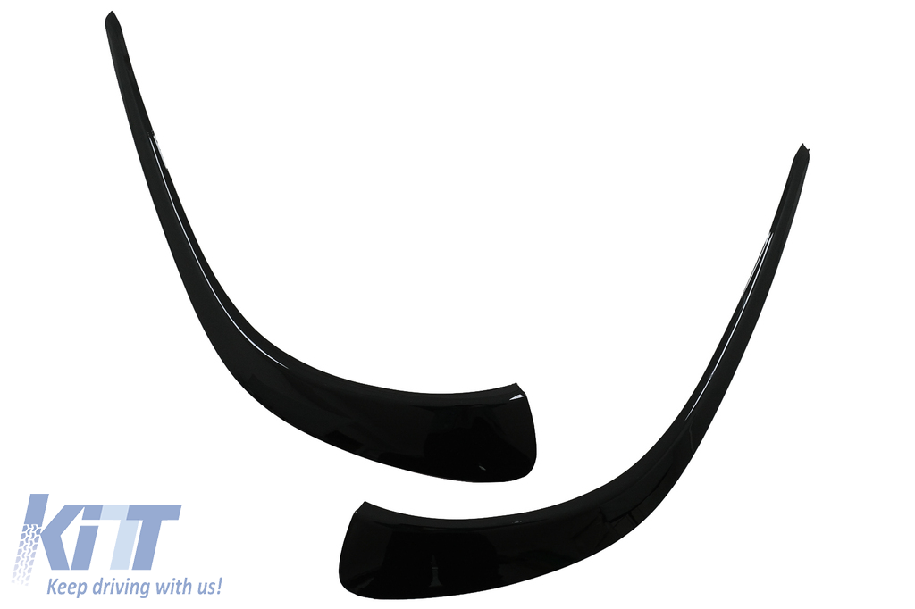 Front Bumper Flaps Side Fins Flics suitable for Mercedes CLA C118 X118 Sport Line (2019-up) Piano Black