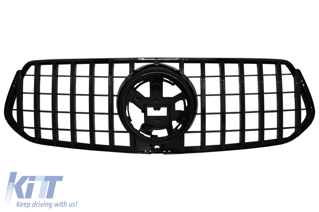Front Central Grille suitable for Mercedes GLE SUV W167 V167 GLE Coupe C167 Sport Package (2019-Up) GTR Panamericana Design All Black