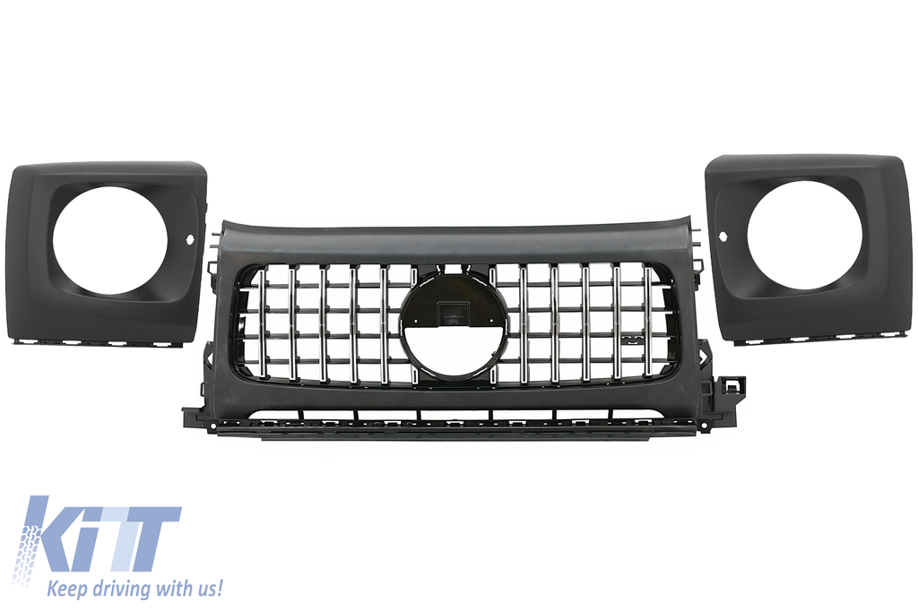 Front Grille with Headlights Covers suitable for Mercedes G-Class W464 W463A & G63 AMG (06.2018-Up) GT-R Panamericana Design