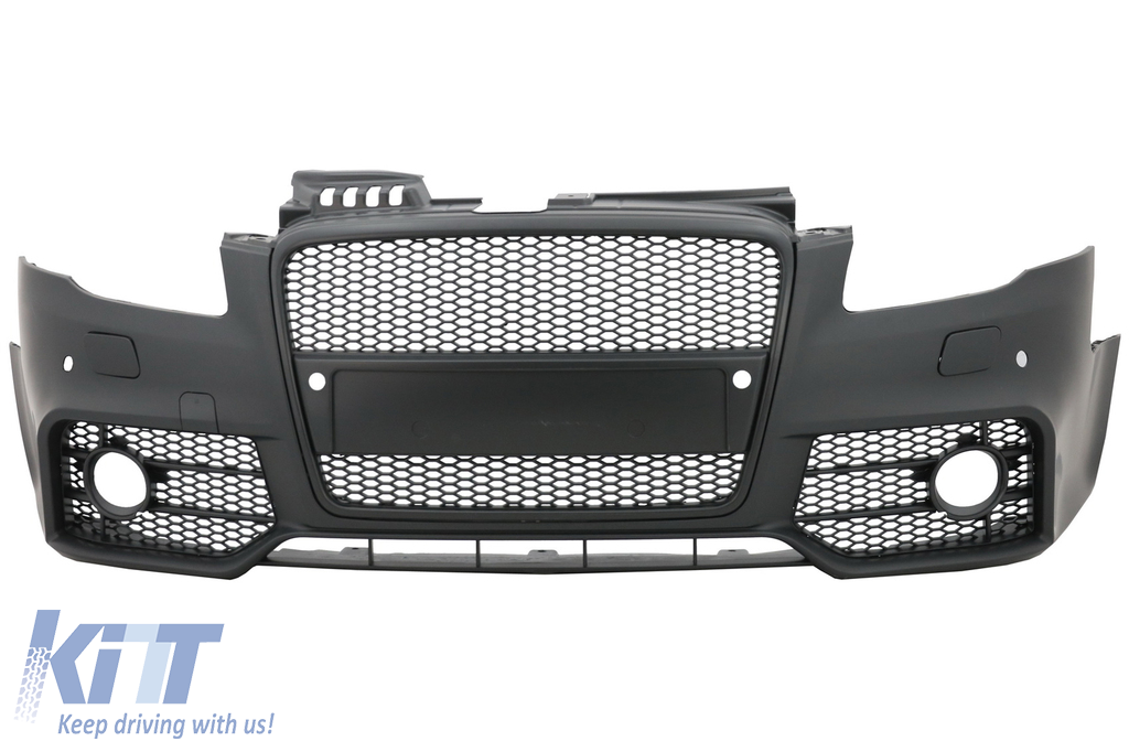 Front Bumper with Front Grille suitable for Audi A4 B7 (2004-2008) RS4 Design Black