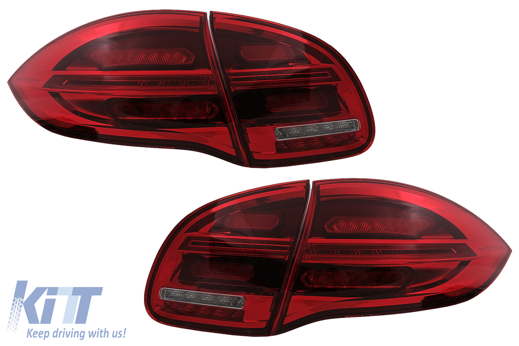 Full LED Taillights suitable for Porsche Cayenne 958 E2 92A Prefacelift (2010-2015) Red White