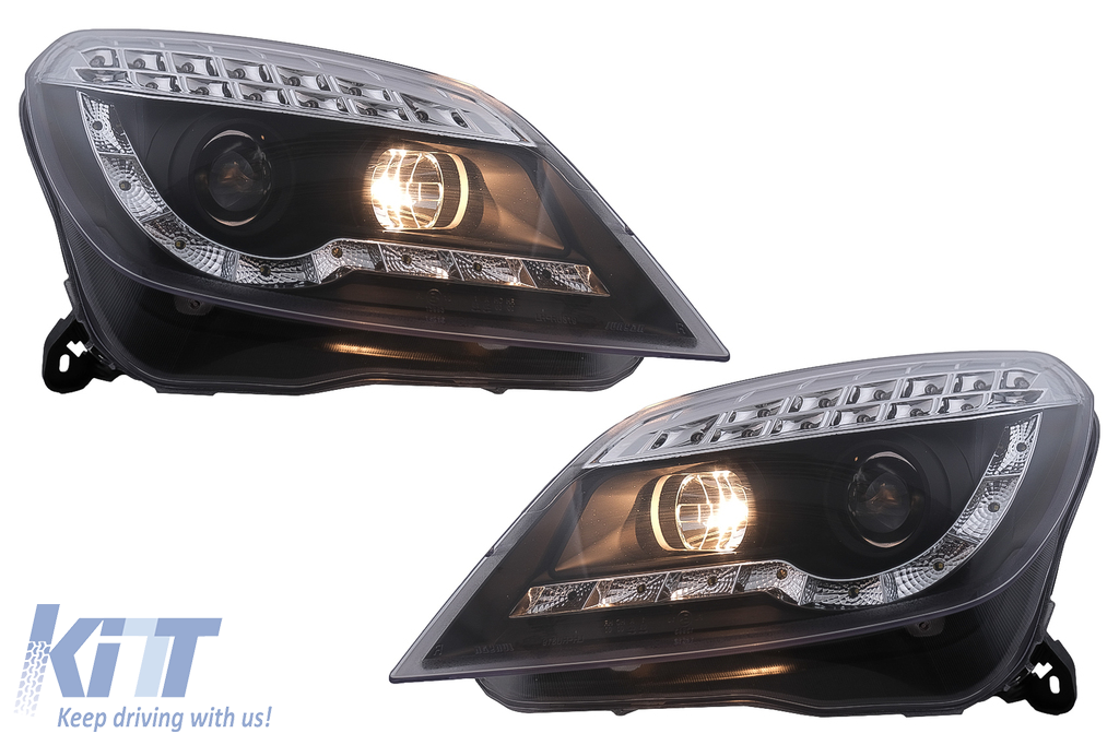 LED DRL Headlights suitable for Opel Astra H (03.2004-2009) Black