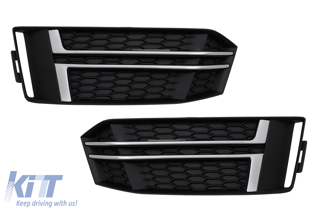 Bumper Lower Grille Covers Side Grilles suitable for Audi A4 B9 Sedan Avant (2016-2018) S-Line