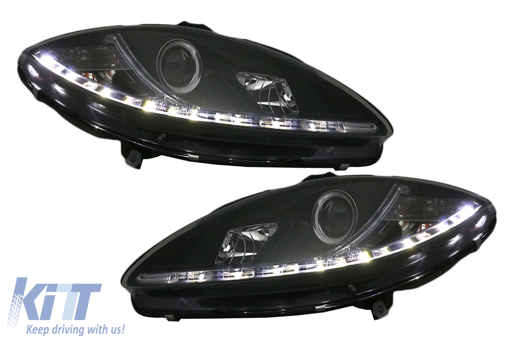 LED DRL Headlights suitable for Seat Leon Altea Toledo (06.2005-2009) Black