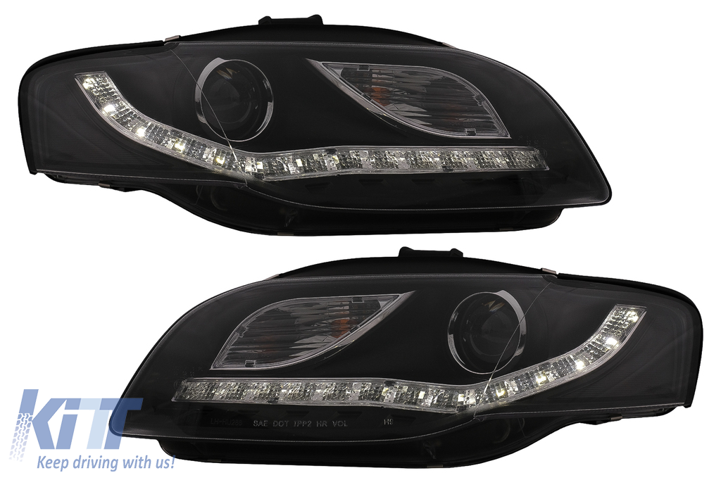 LED Headlights suitable for Audi A4 B7 (11.2004-03.2008) Black