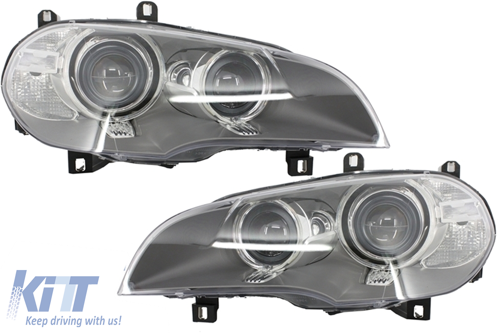 Suitable for BMW X5 E70 LCI Bi-Xenon Angel Eyes Headlights (2010-2013)