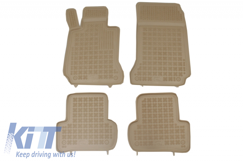 Floor mat rubber Beige suitable for Mercedes C-Class W204 (2007-2014)