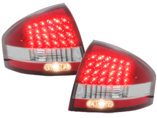 LED taillights suitable for AUDI A6 97-04 _ red/crystal