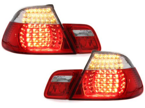 LED Taillights suitable for BMW E46 2D Cabrio (2000-2005) Red/Crystal
