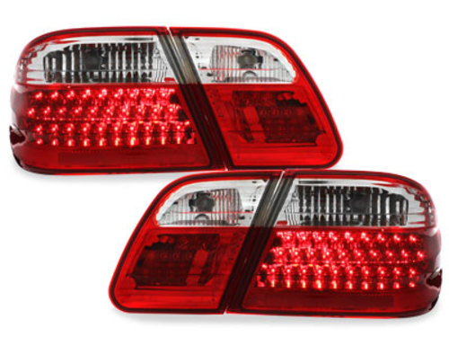 LED taillights suitable for MERCEDES Benz E-class W210 95-02 red/crys.