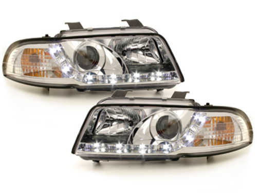 DAYLINE LED Headlights suitable for Audi A4 B5 (11.1994-12.1998) Chrome