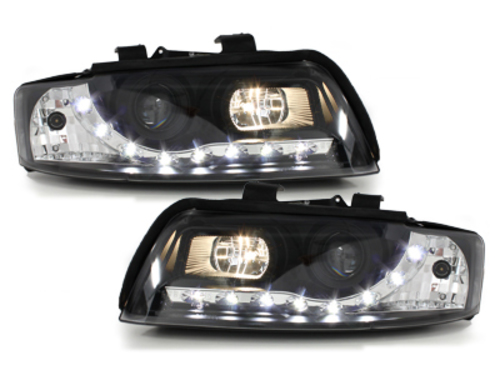 DAYLIGHT Headlights suitable for Audi A4 B6 8E (2001-2004) DRL Black