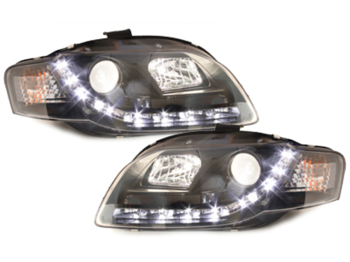 D-LITE Headlights suitable for AUDI A4 B7 daytime running light black