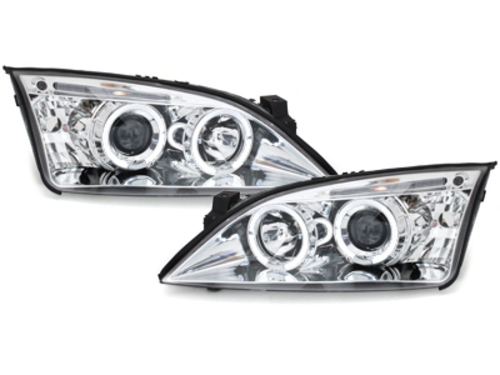 Headlights suitable for Ford Mondeo (09.2000-05.2007) Angel Eyes Chrome